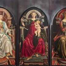 Seven female characters from Sandro Botticelli and Piero del Polllaiuolo (15th century): Fortitude - Temperance - Faith - Charity - Hope - Justice - Prudence